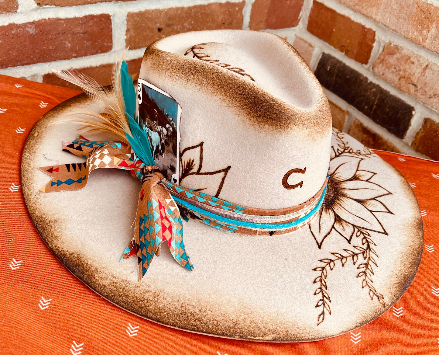 Wild Longhorn - Hand Burned Hat