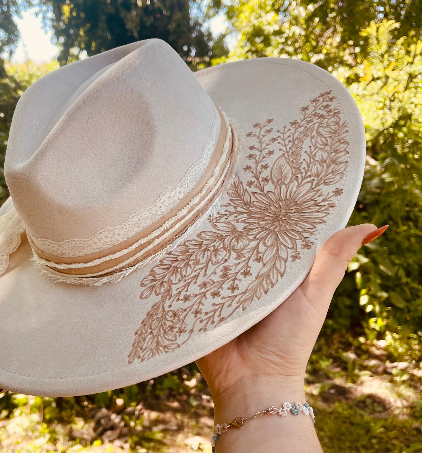 Something New- Hand Burned Hat