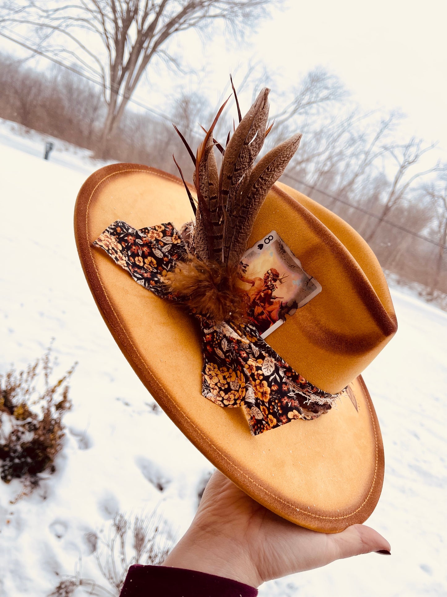 Light as a Feather Hand Burned Hat