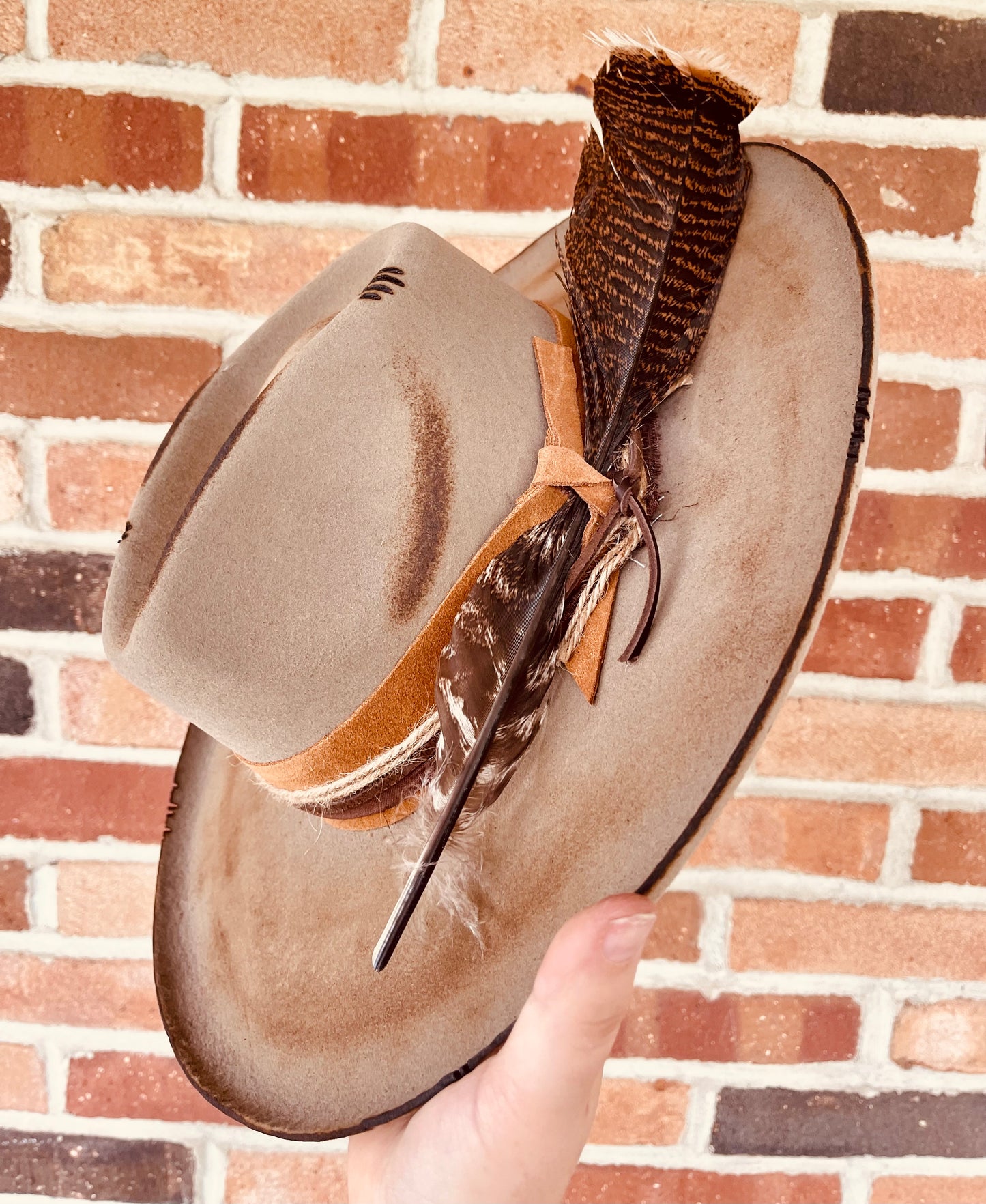 Whiskey Ridge Hand Burned Hat