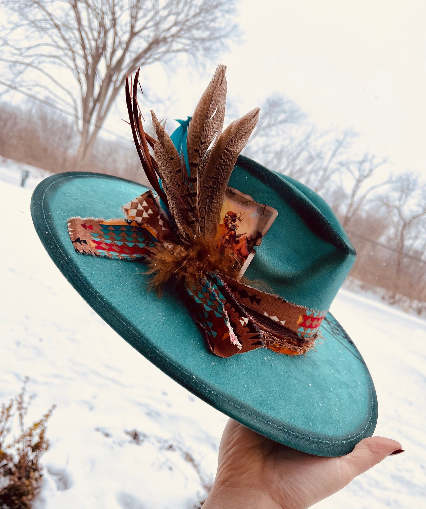 Winter Plains Hand Burned Hat