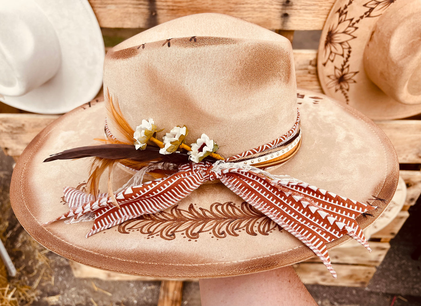 The County Fair- Hand Burned Hat