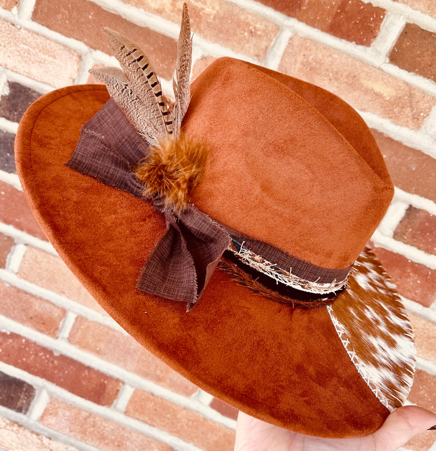 Half Hide- Hand Burned Hat