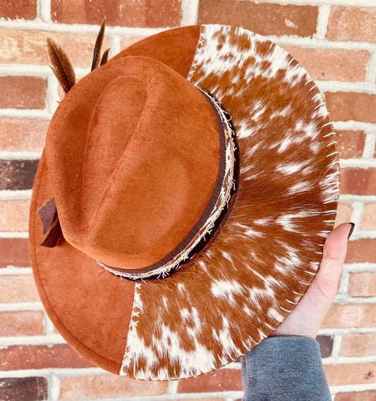 Half Hide- Hand Burned Hat