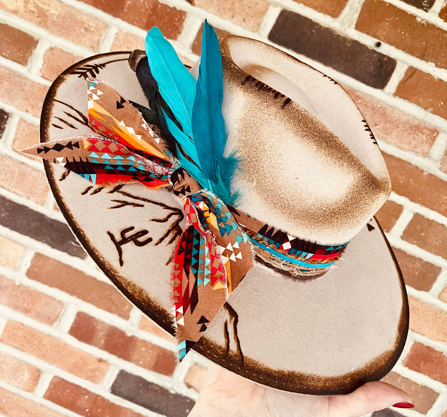 Aztec Dreamer Hand Burned Hat