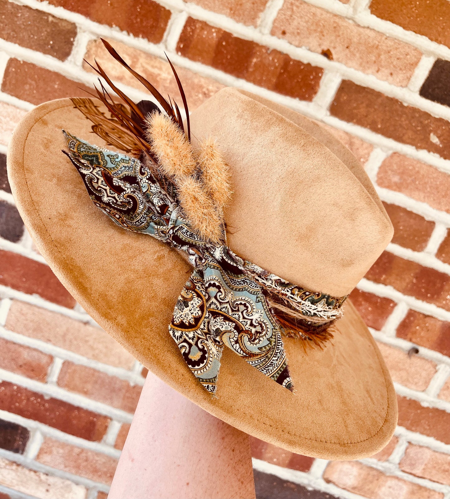 Camel Cactus- Hand Burned Hat