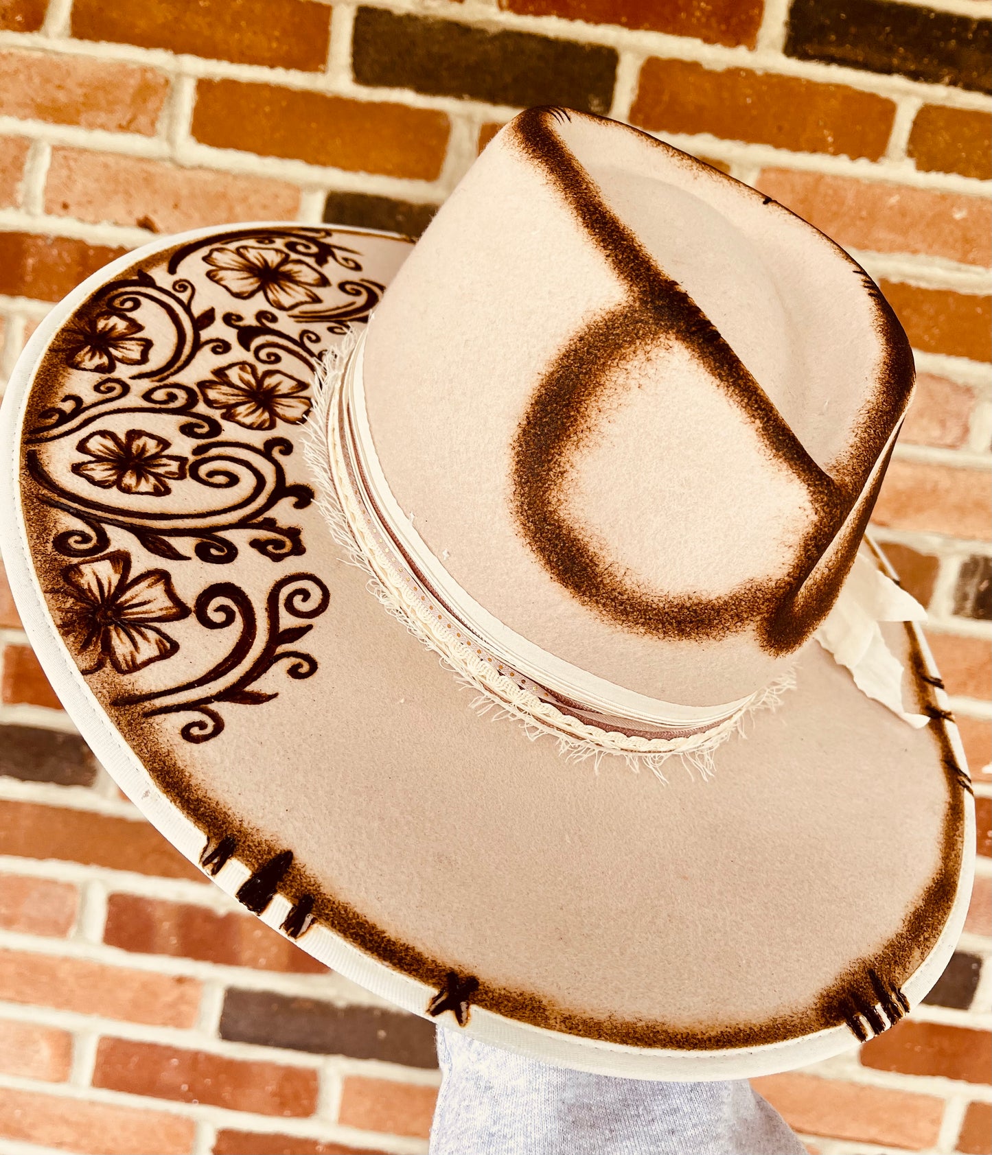 Corral Cutie- Hand Burned Hat