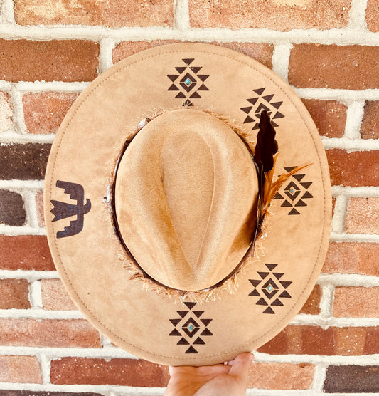 Camel Free Bird- Hand Burned Hat