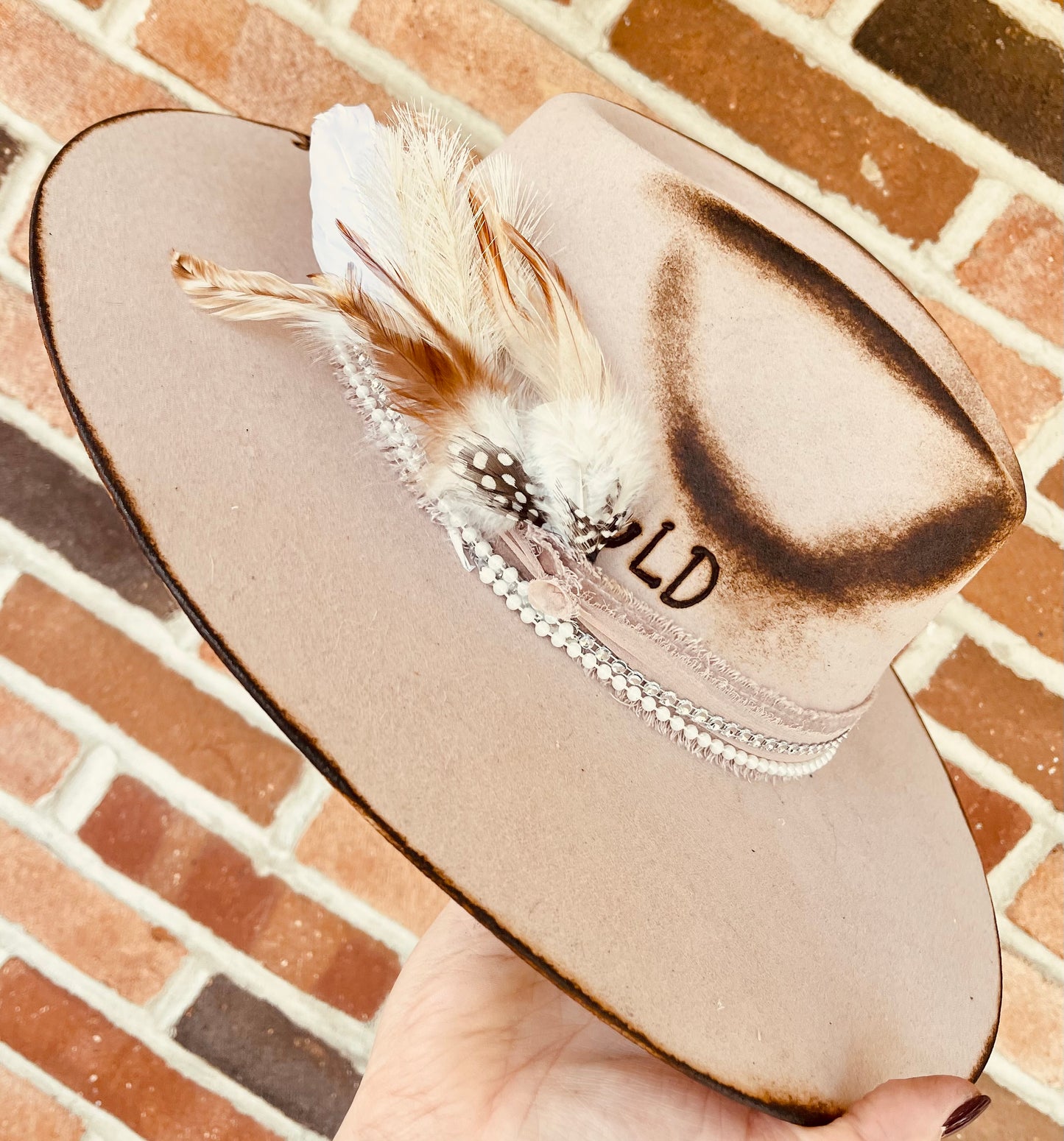 Prairie Bloom Hand Burned Hat