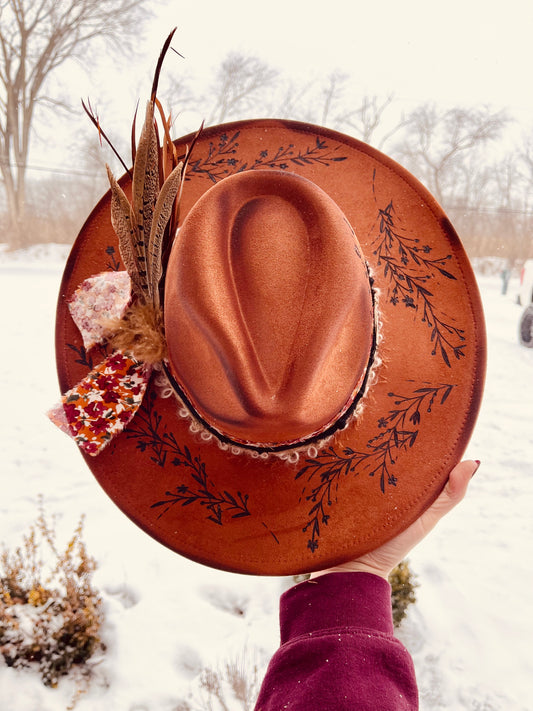 Rustling Embers Hand Burned Hat