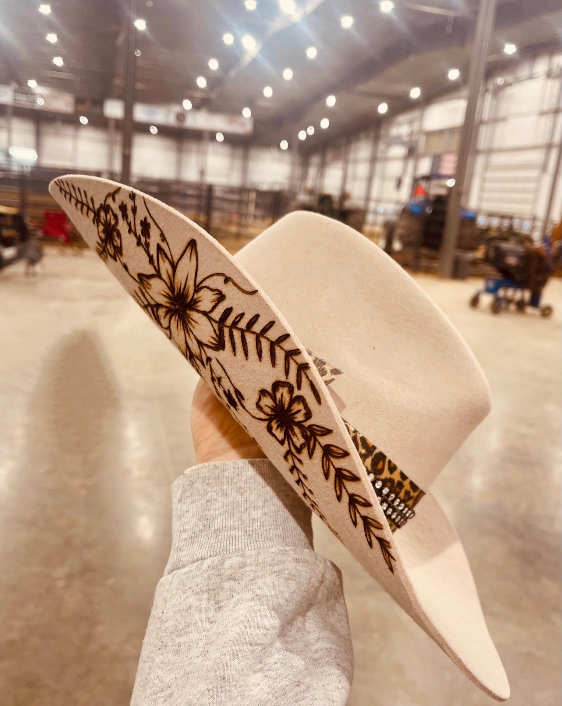 Western Wildflower Hand Burned Hat