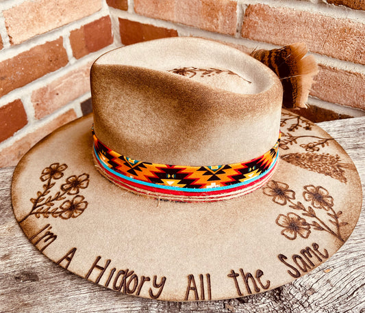 The Hickory- Hand Burned Hat