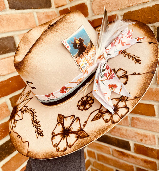 The American Honey- Hand Burned Hat