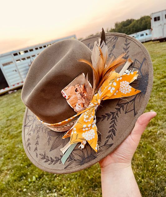 The Golden Hour- Hand Burned Hat