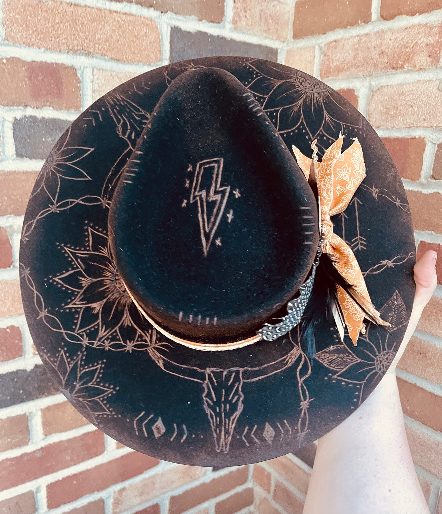 Dark as Night Hand Burned Hat