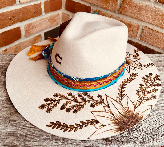 The Gypsy Lady- Hand Burned Hat