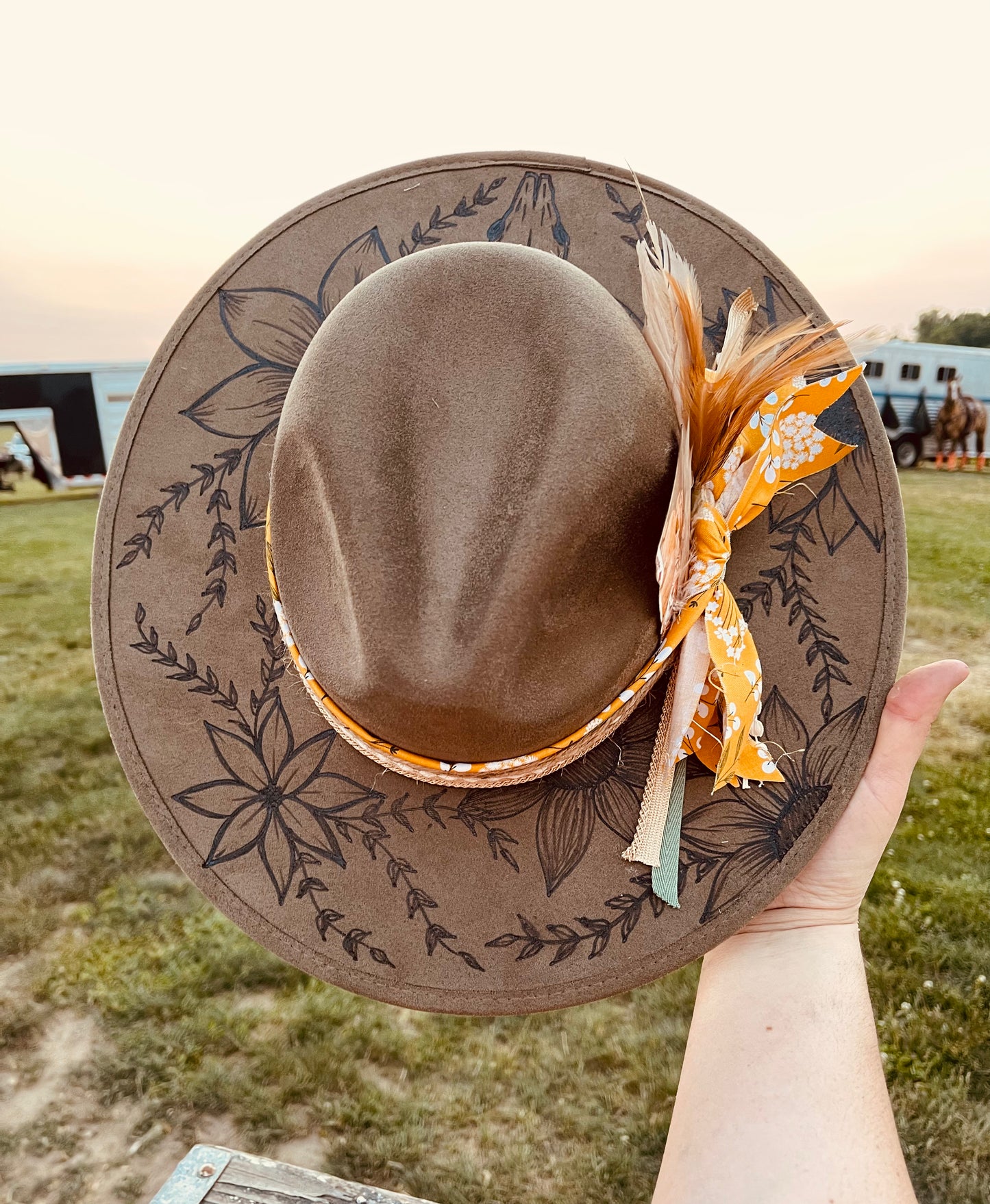 The Golden Hour- Hand Burned Hat