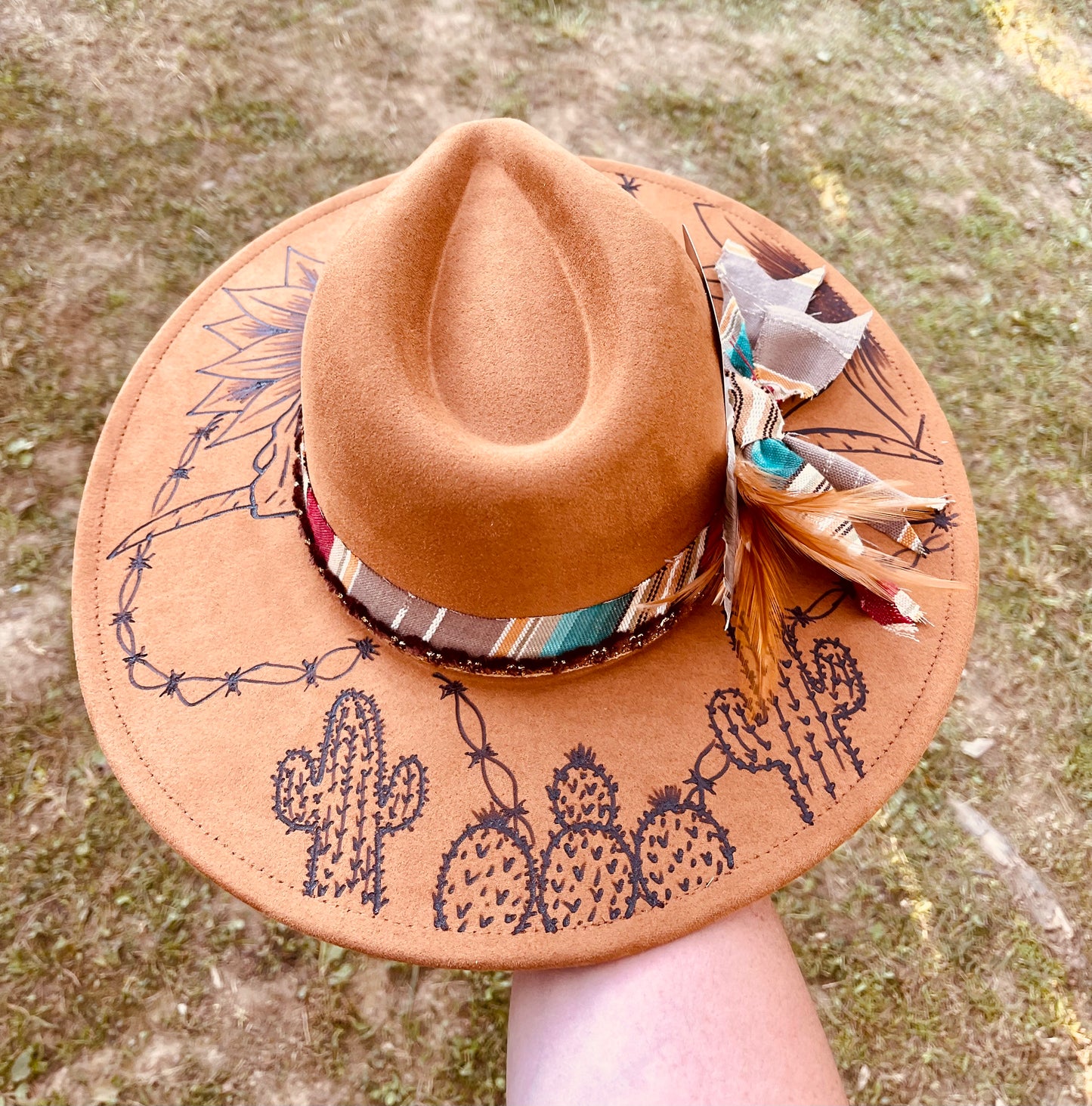 The Kick Rocks Cowboy- Hand Burned Hat