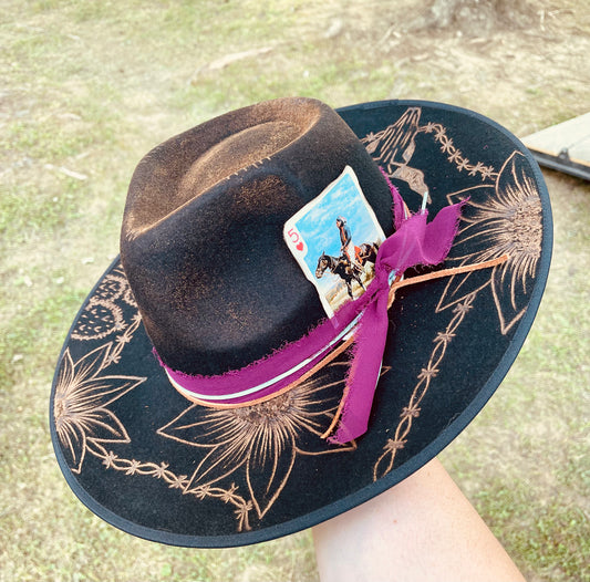 The Howdy Cowboy- Hand Burned Hat