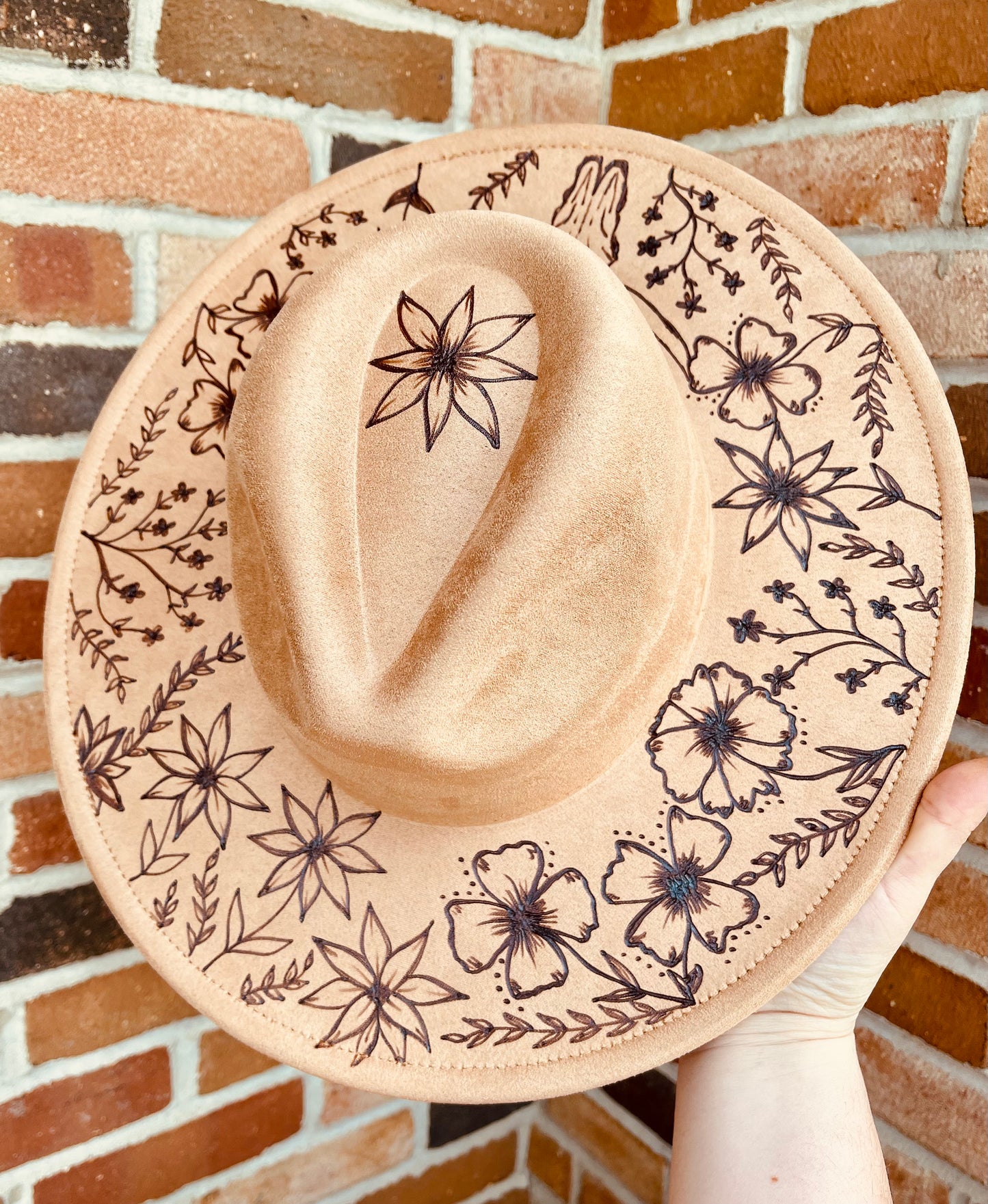 Full Bloom- Hand Burned Hat