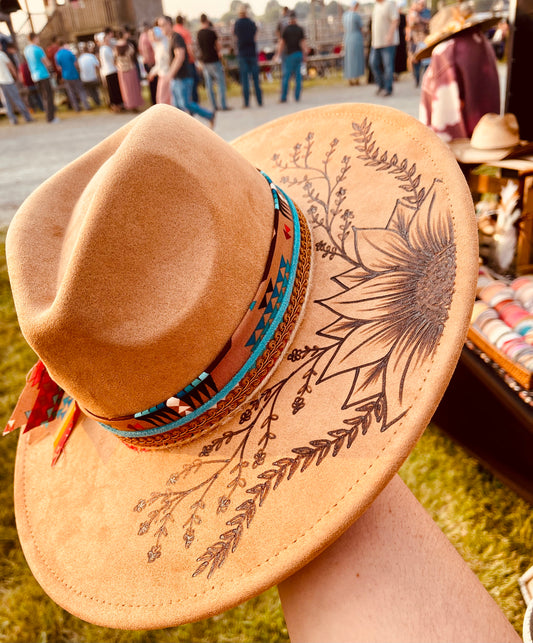 The Rowdy Rodeo- Hand Burned Hat