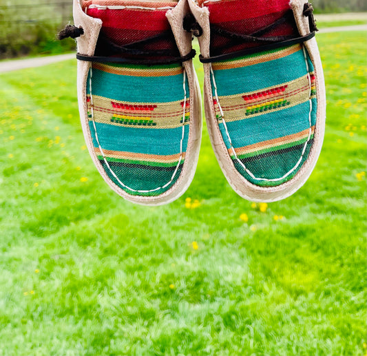 Rose Gold Serape Hand Embellished Shoes