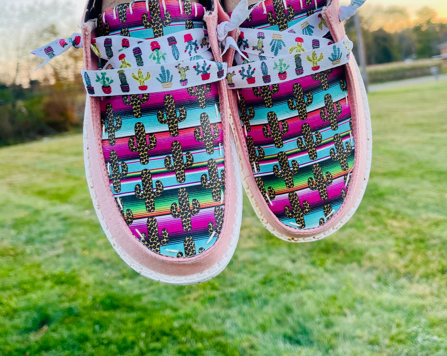 Cactus Serape Custom Embellished Shoes