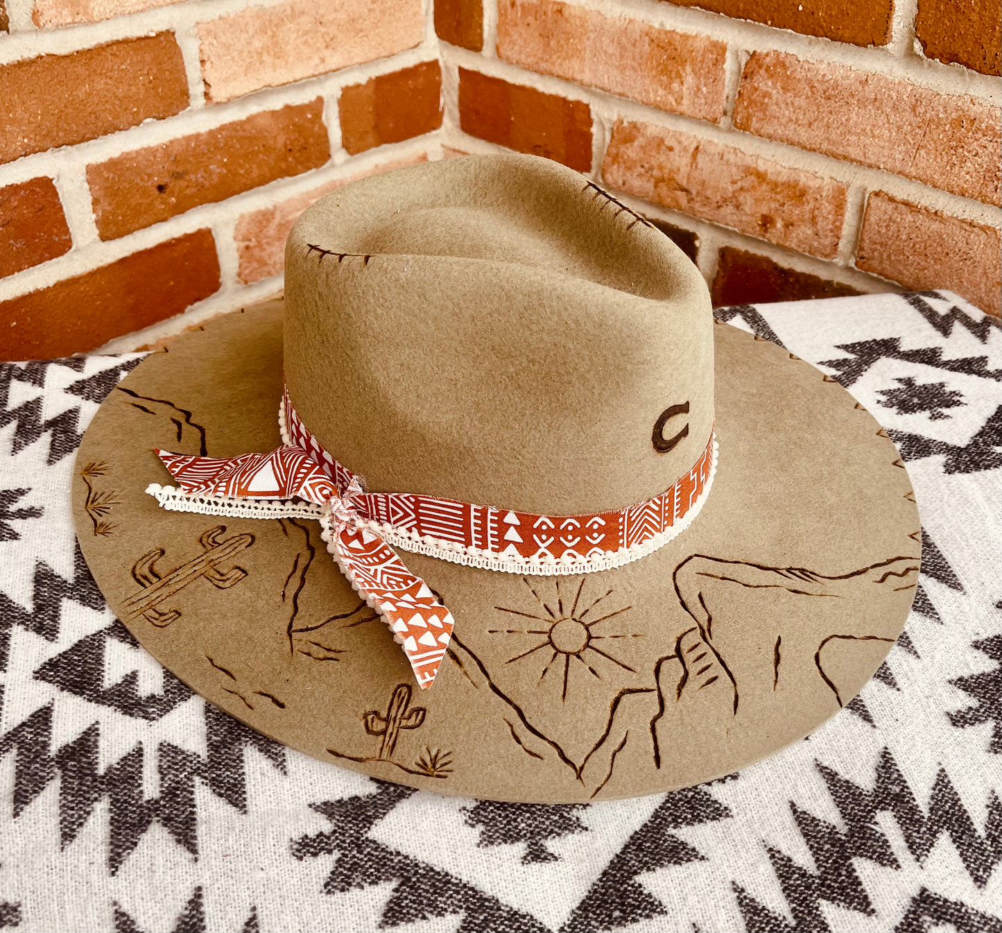 Mountain with a Twist - Hand Burned Hat