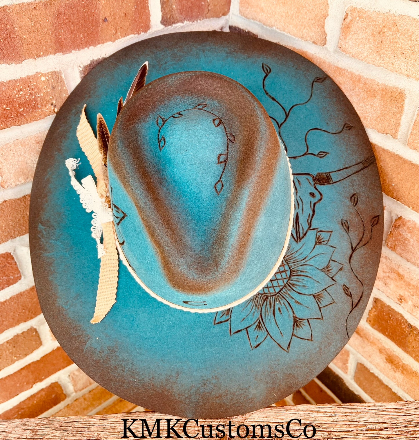 Moody Wild Longhorn - Hand Burned Hat