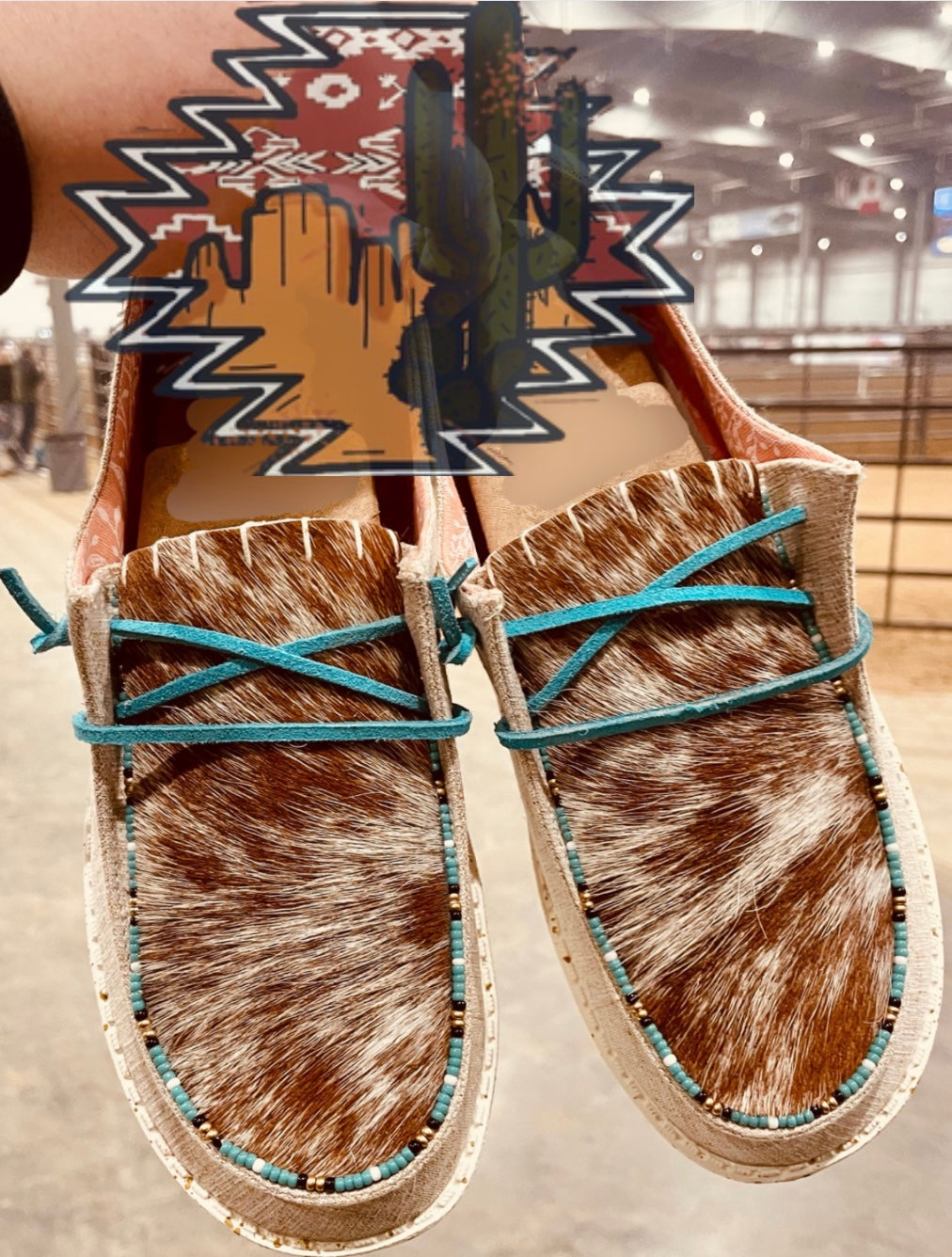 Turquoise Twist Genuine Cowhide Kicks