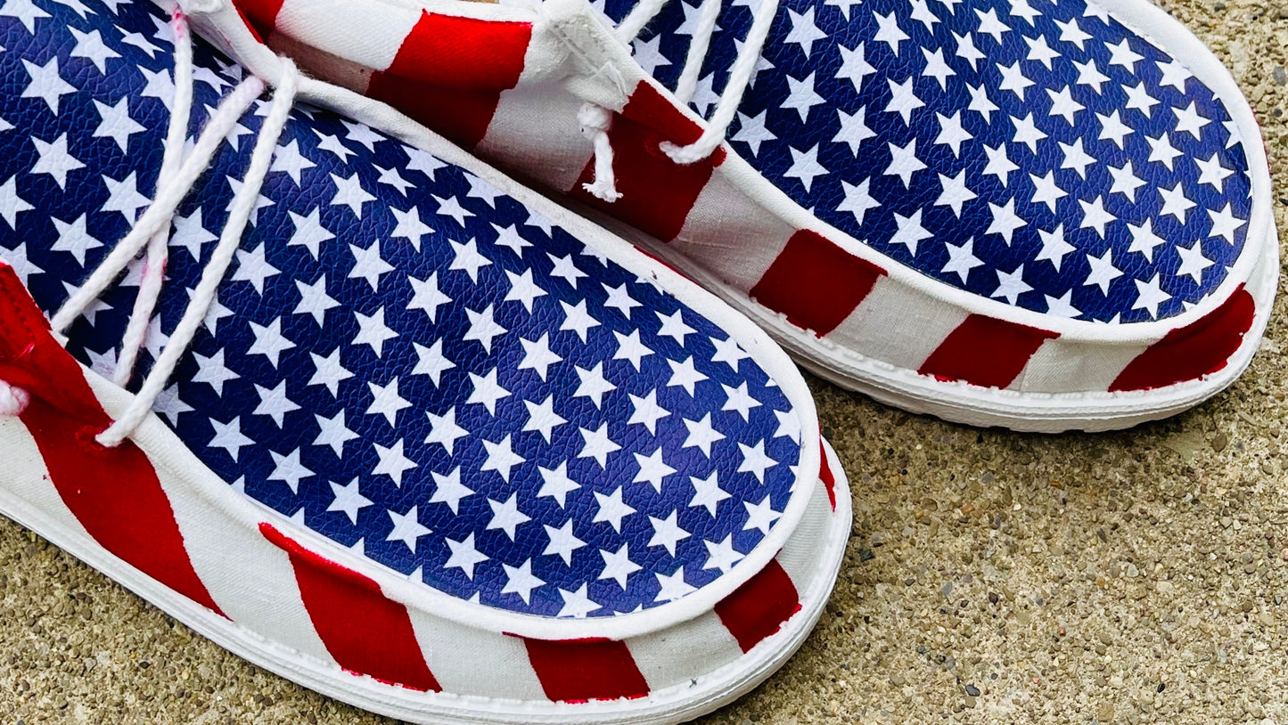 Custom Handmade Stars and Stripes Shoes